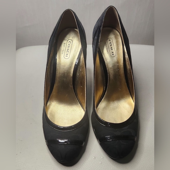 COACH Women's Canvas Wedge Shoes in Black, Size 8B, were only used for testing - Picture 3 of 11